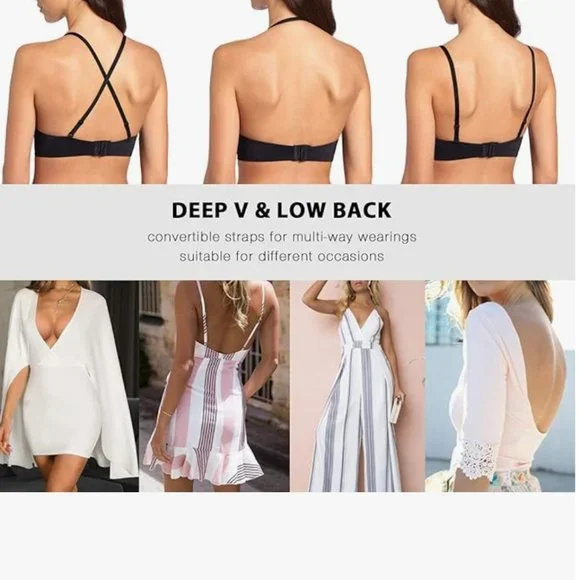 NWT Deep V Plunge Low Back Bra 38B - Picture 6 of 6